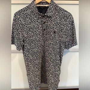 Ted Baker London Sort Sleeve Printed Shirt, Polo, Men’s Ted Size 2 (Medium)